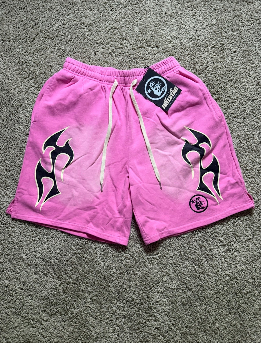 Hellstar Pink Black Flame Shorts