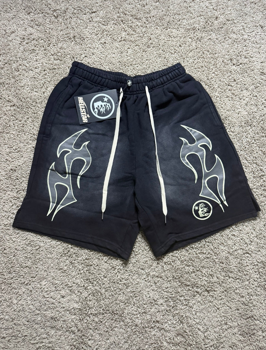 Hellstar Silver Flames black shorts