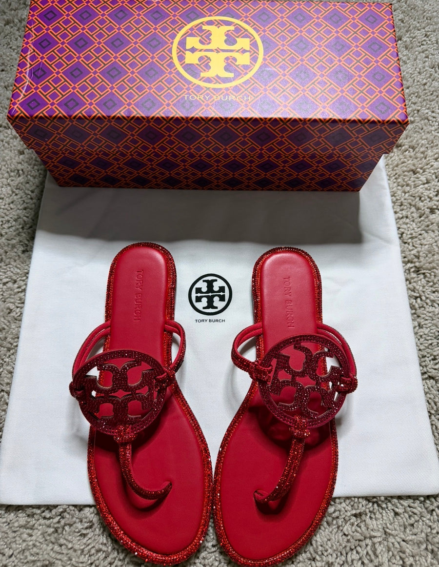 Tory Burch Red Rhinestone Sandal