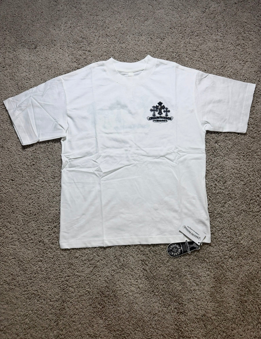 Chrome Heart Black Crosses White Tee