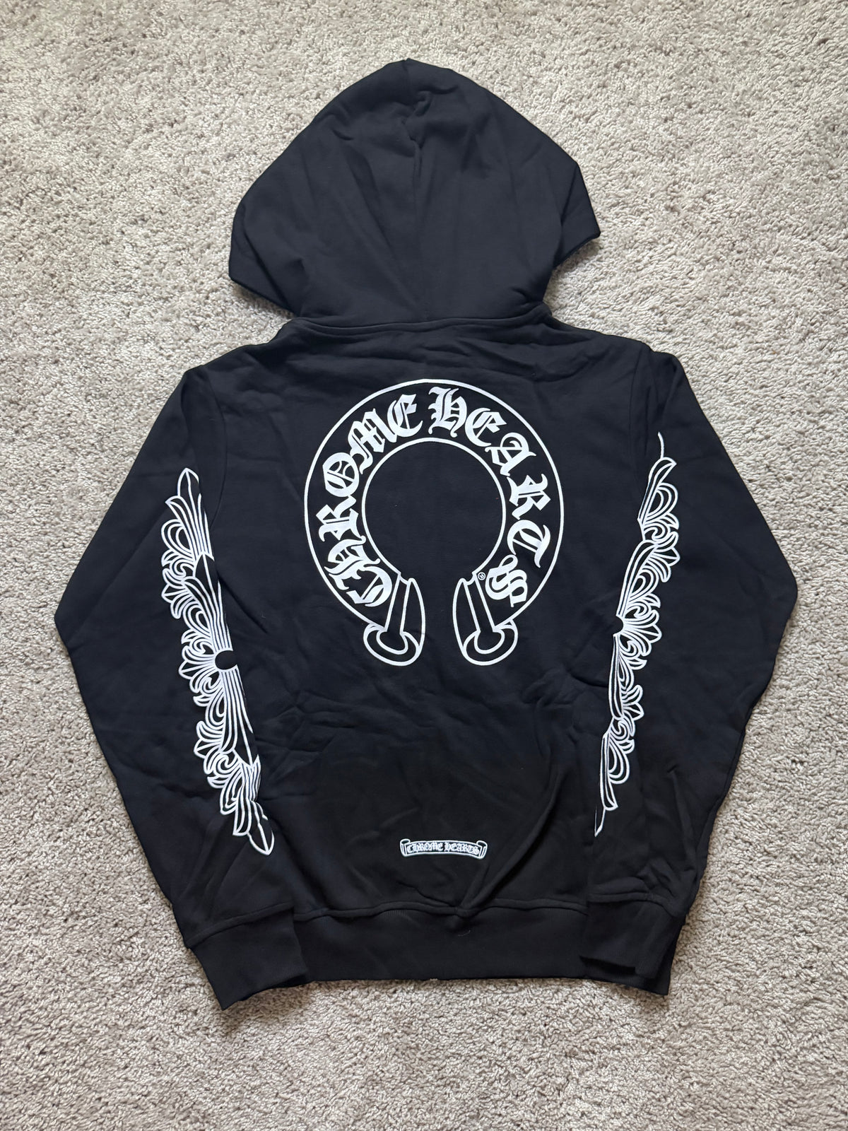 Chrome Full zip Scroll Black Hoodie