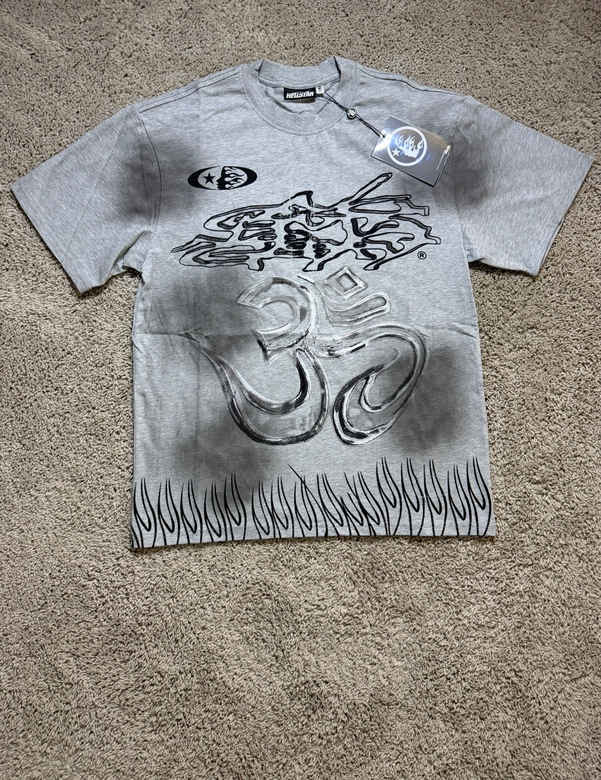Hellstar jersey style 11 flames grey tee