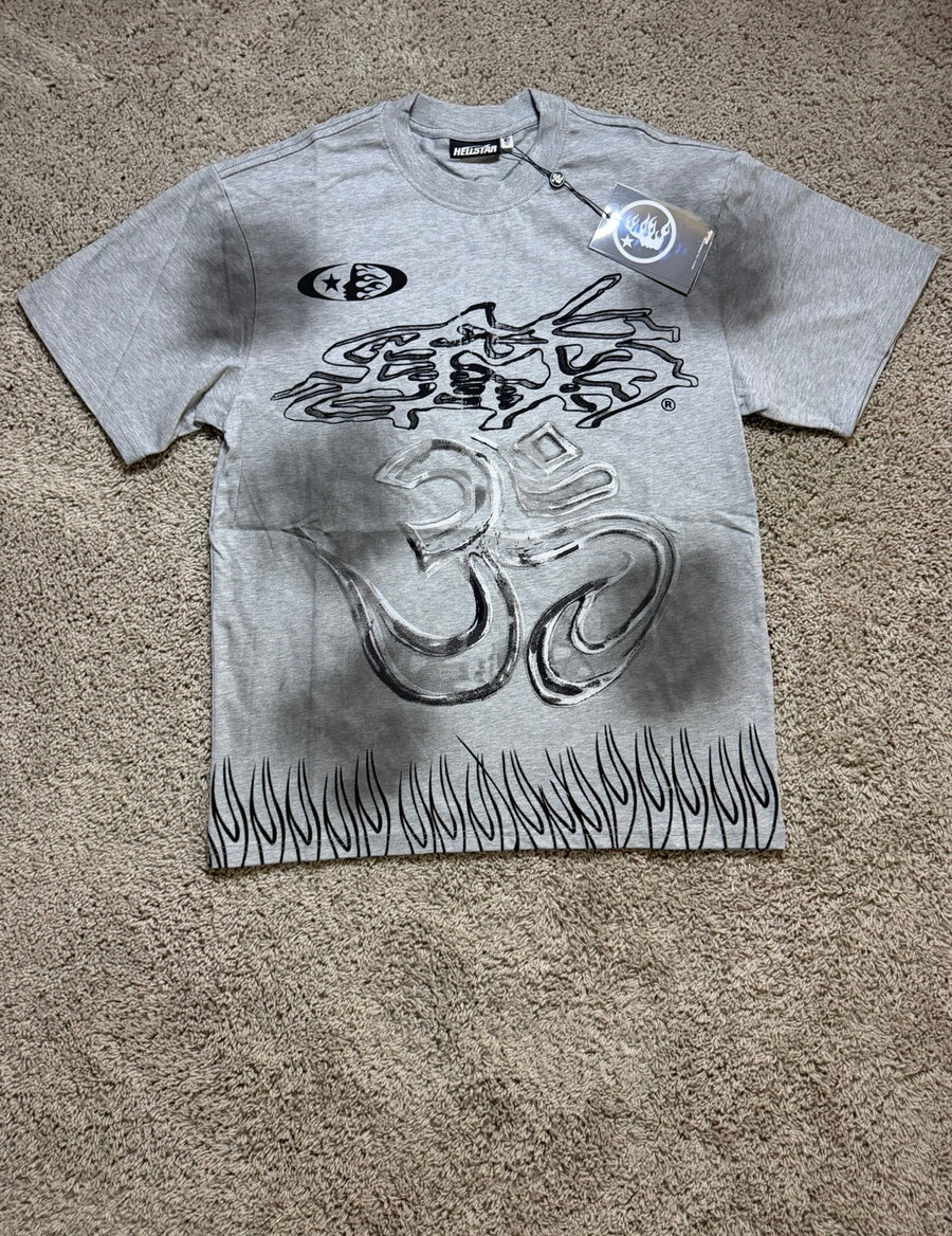 Hellstar jersey style 11 flames grey tee