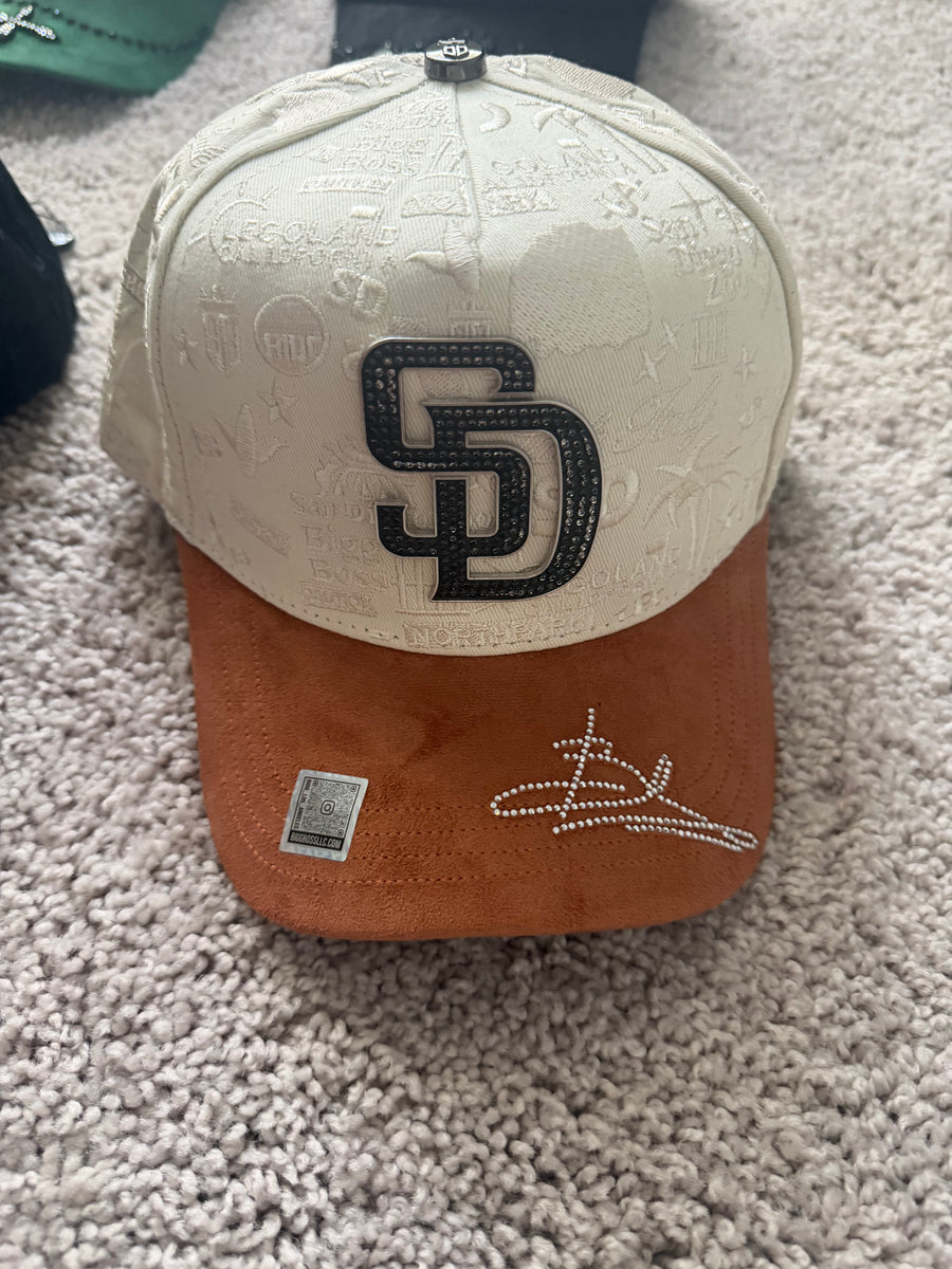 San Diego Padres Custom Rhinestone White Hat