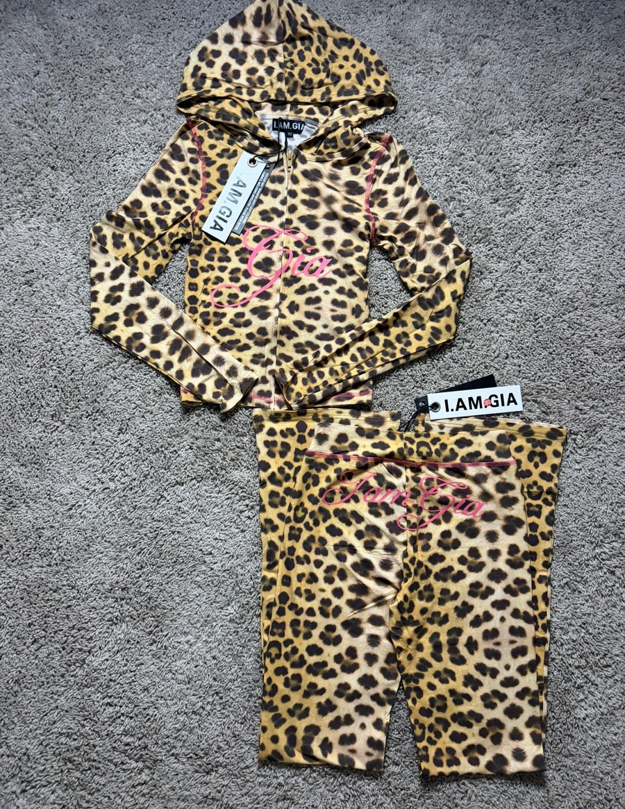 I.AM.GIA Cheetah Set with pink lettering
