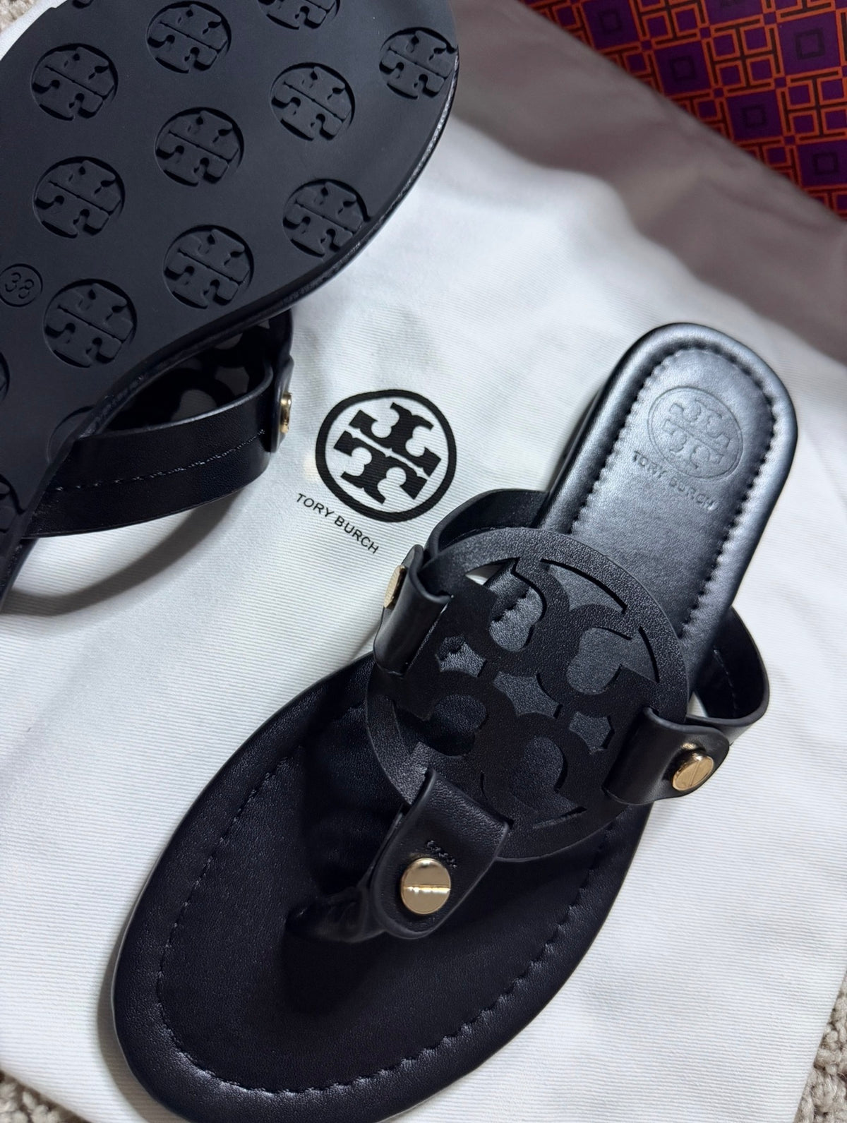 Tory Burch Matte Black Sandals