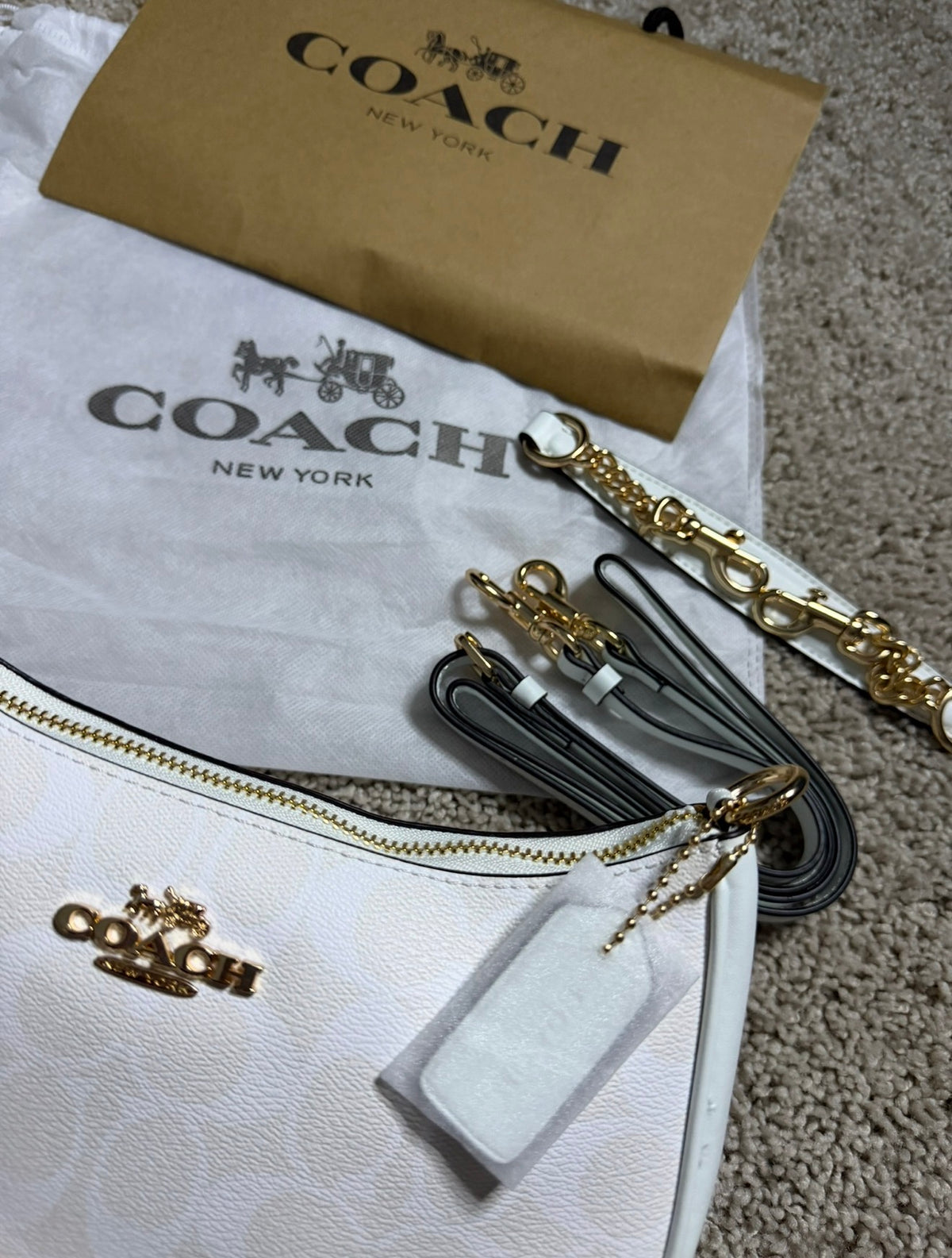Coach White Teri Shoulder Bag