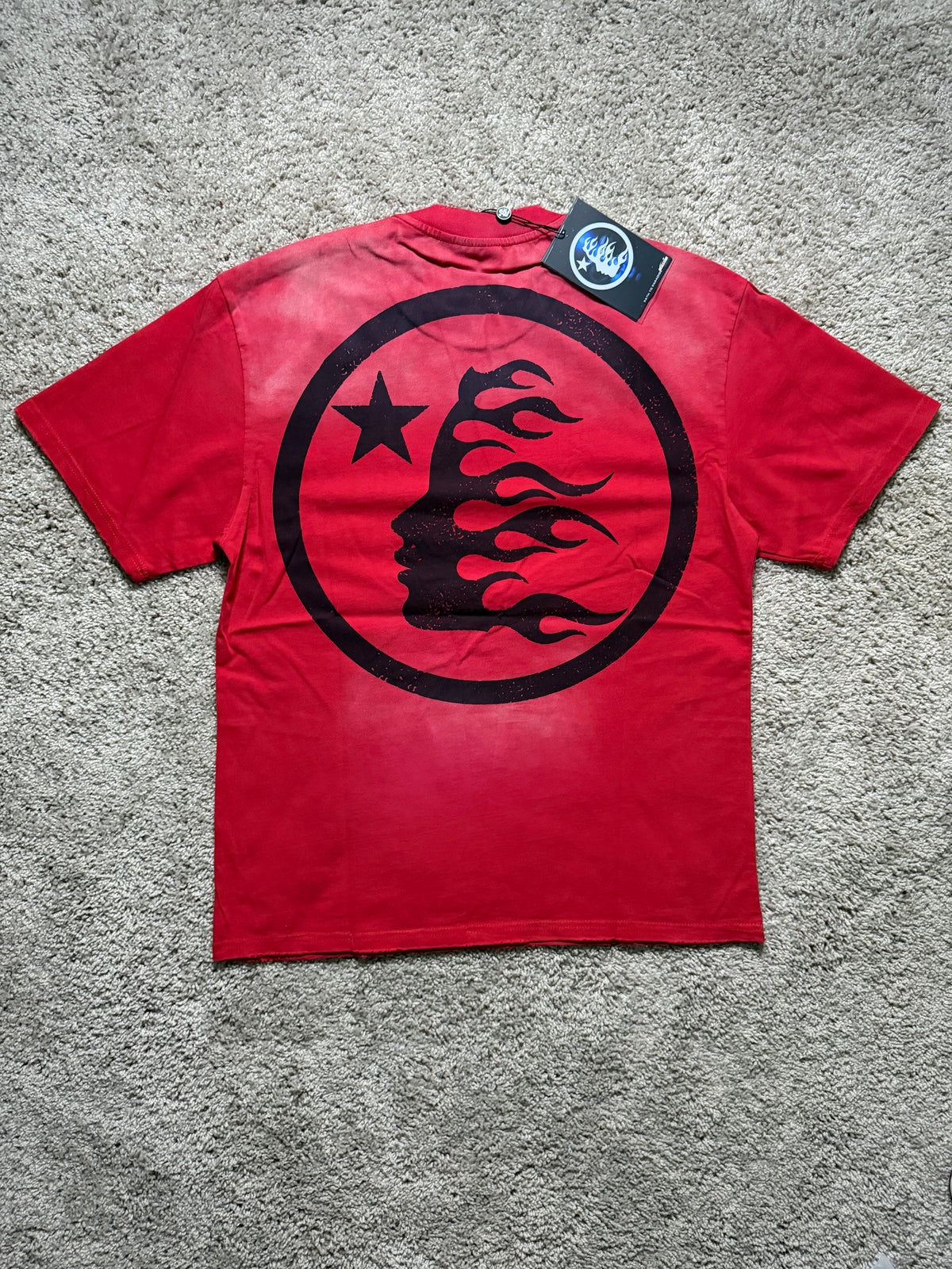 Hellstar black flames Red tee
