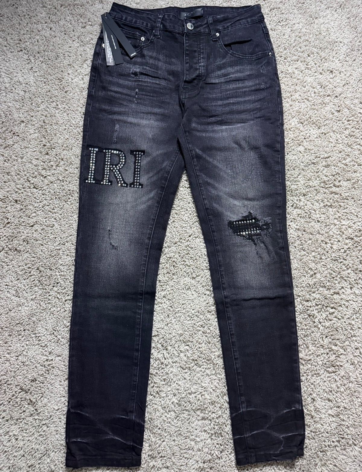 Amiri black Rhinestone Jeans