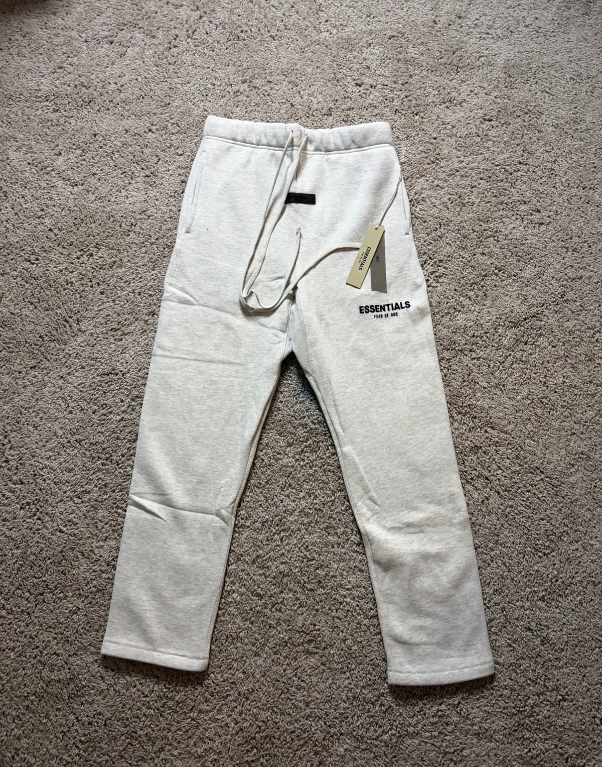 Essentials Light Oatmeal Uncuffed Pants