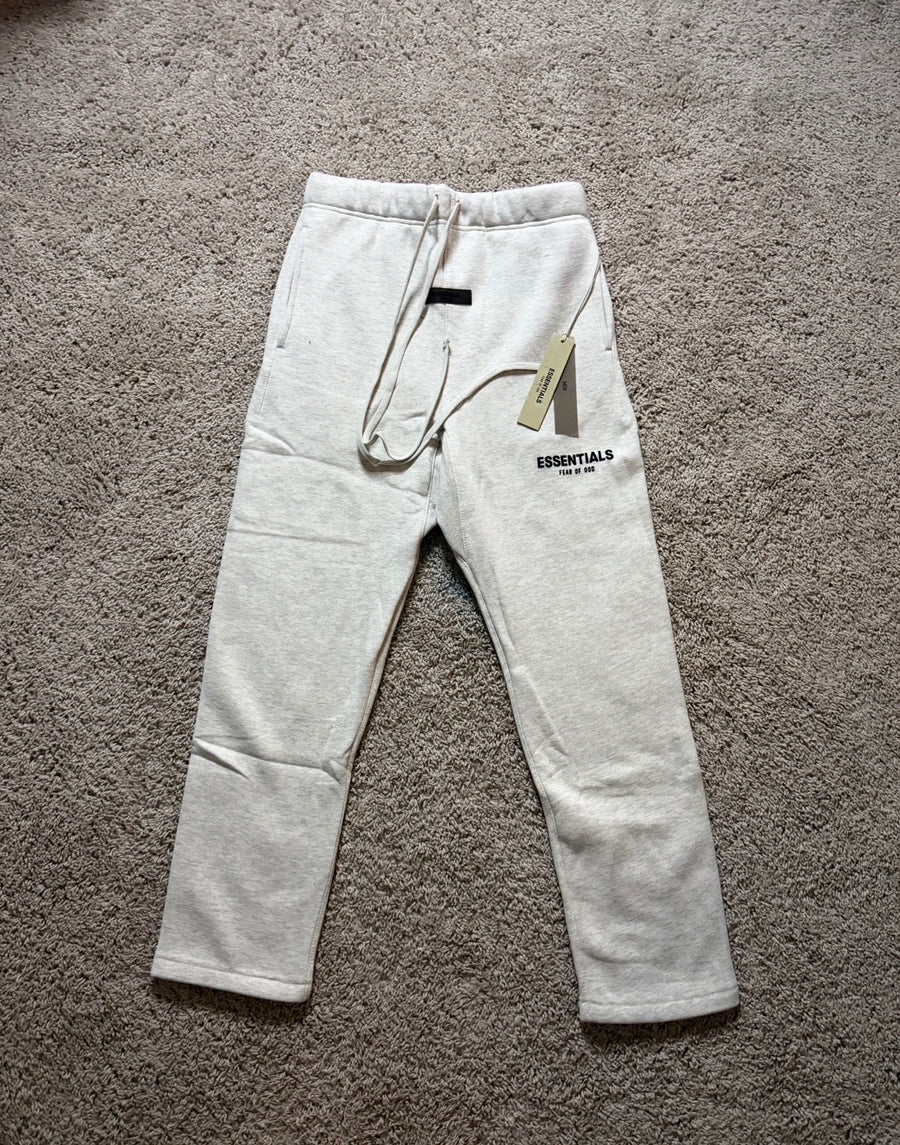 Essentials Light Oatmeal Uncuffed Pants