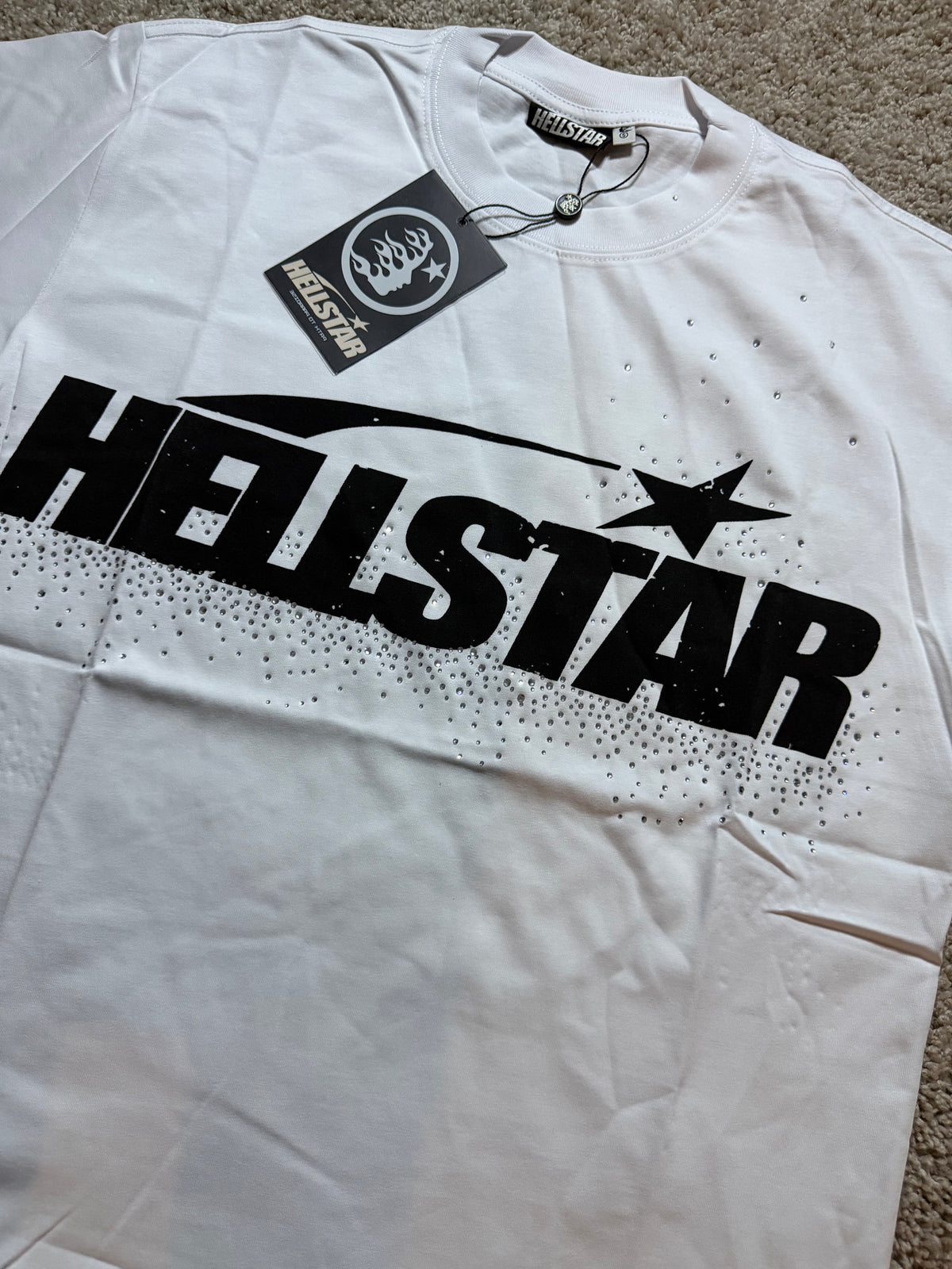 Hellstar white Classic Rhinestone tee