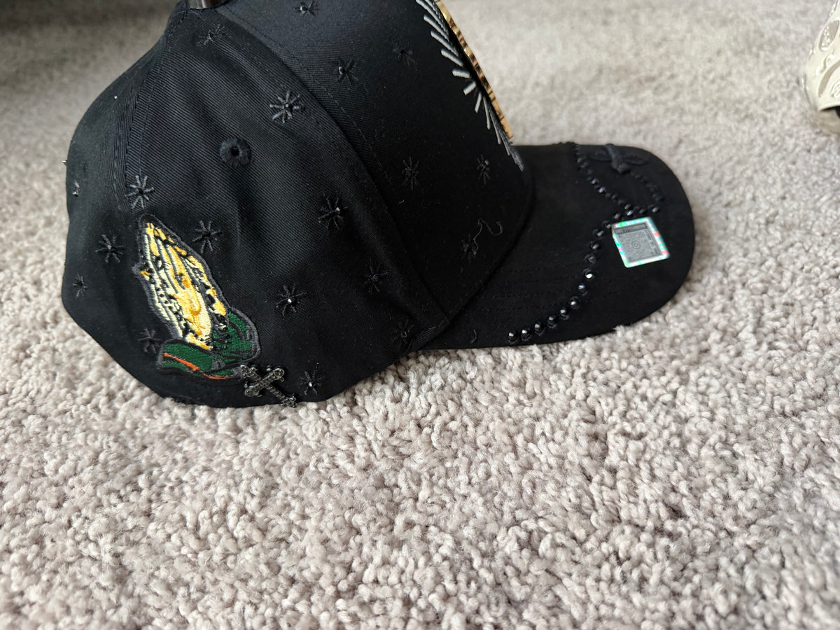 San Judas Black Rhinestone Hat