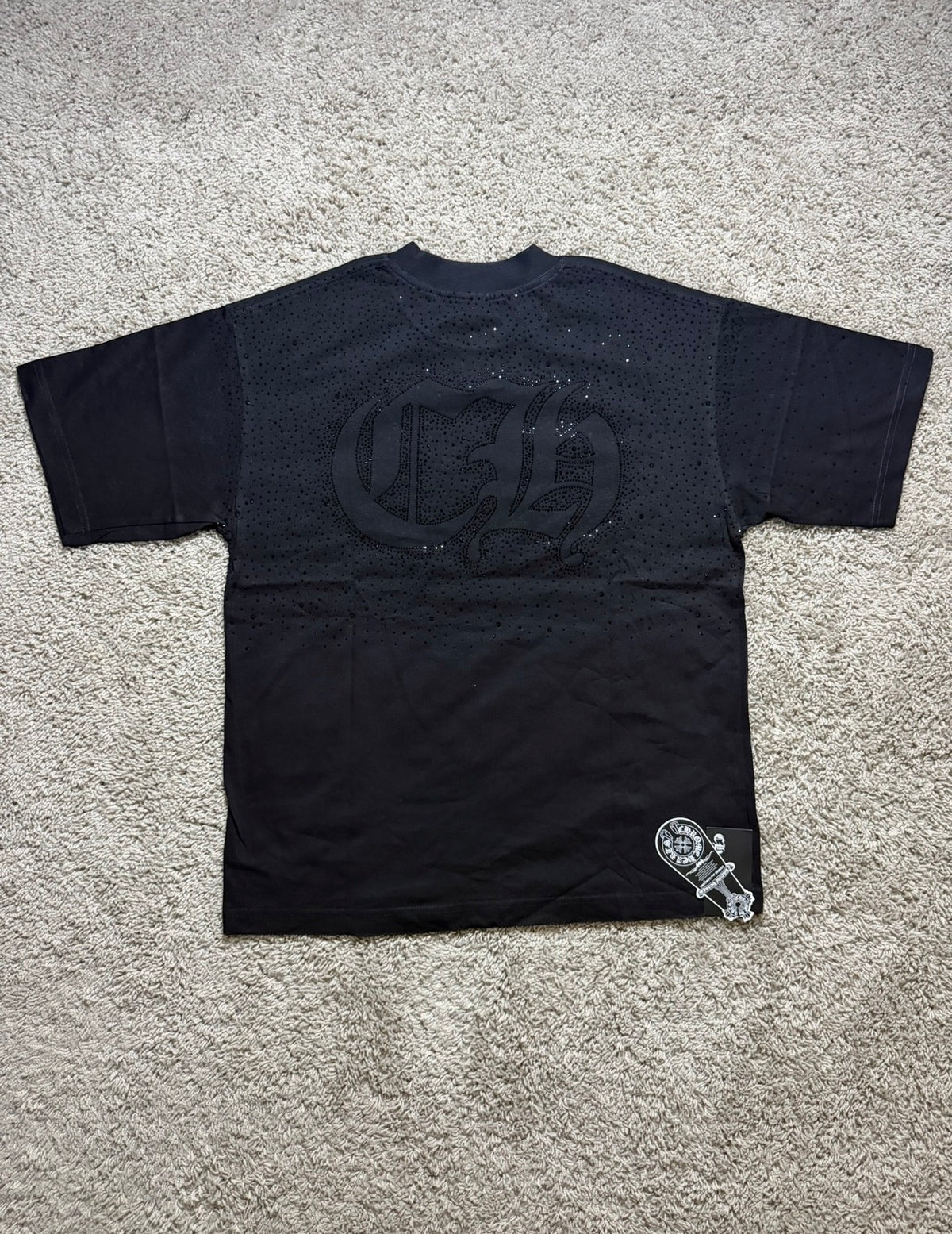 Chrome Heart Black Rhinestone Tee