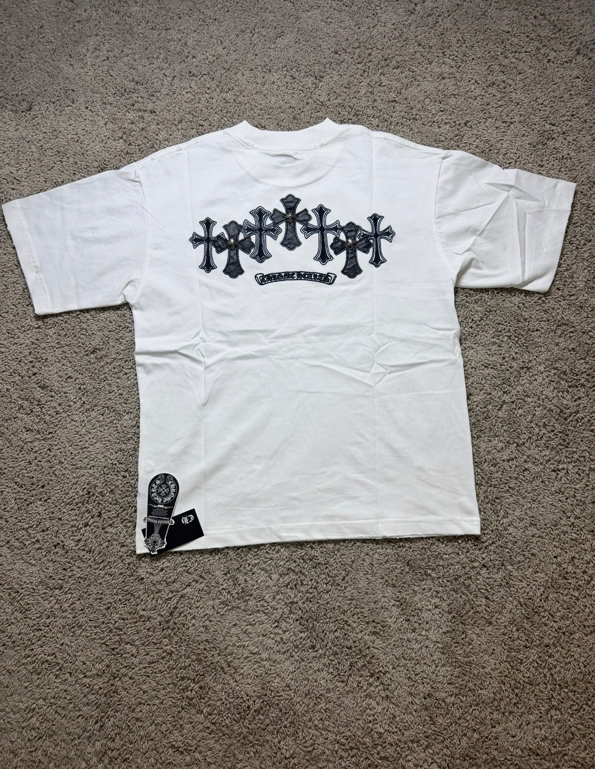 Chrome Heart Black Crosses White Tee