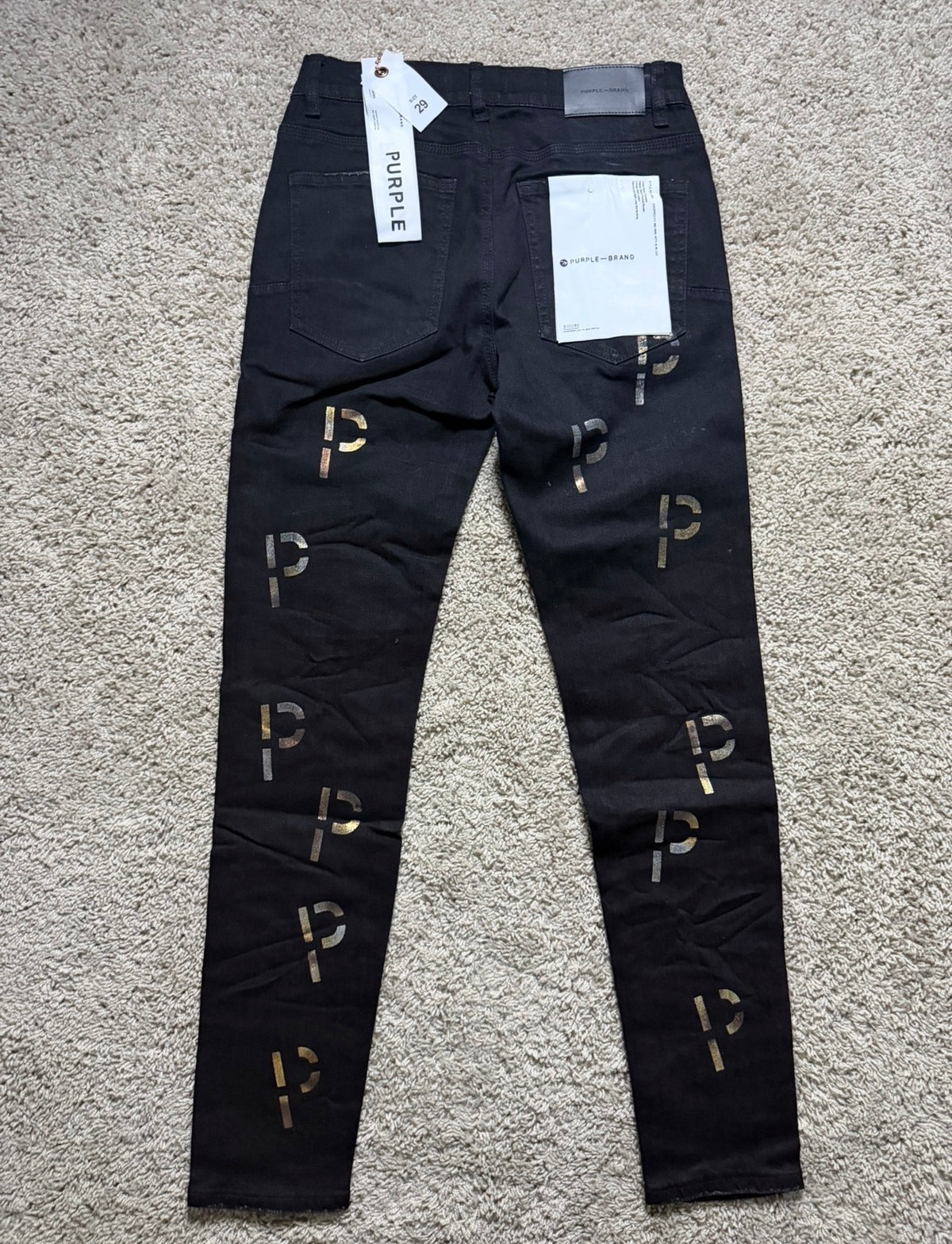 Purple Black jeans with Ps