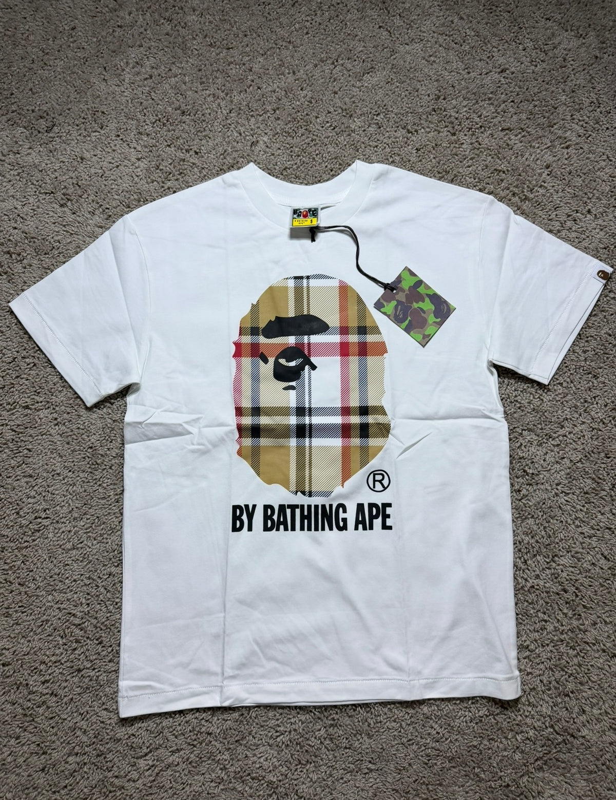 Bape Check White tee