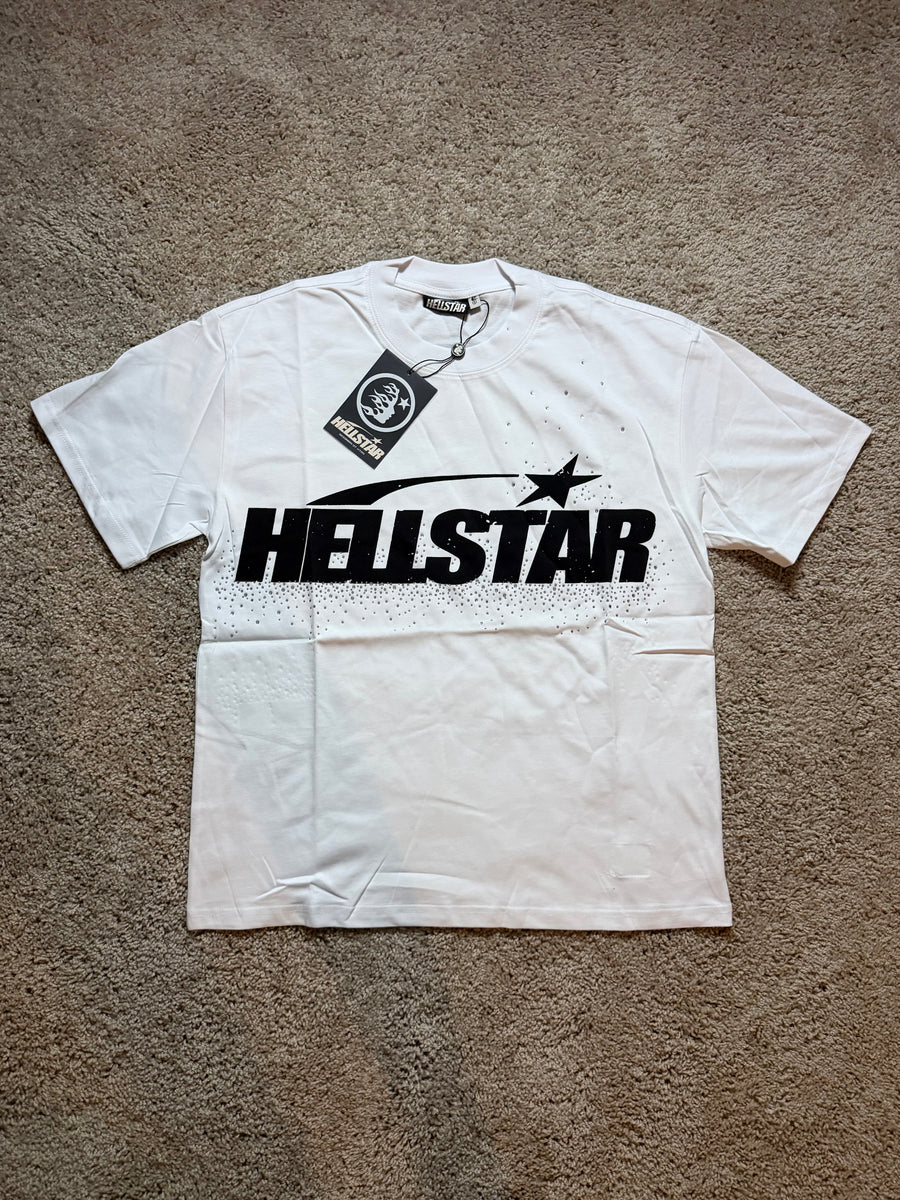Hellstar white Classic Rhinestone tee