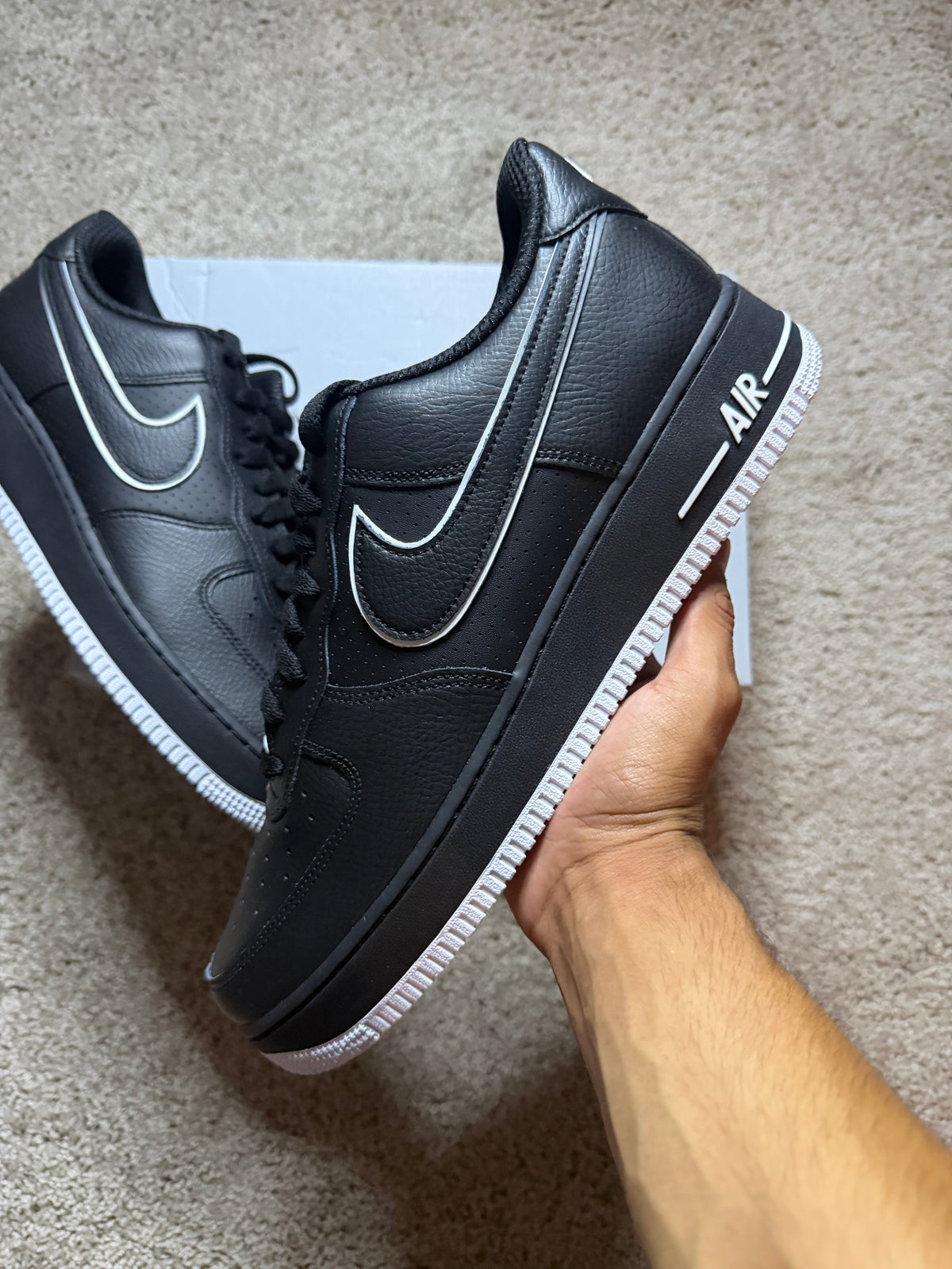 Af1 black White accents Brand New!