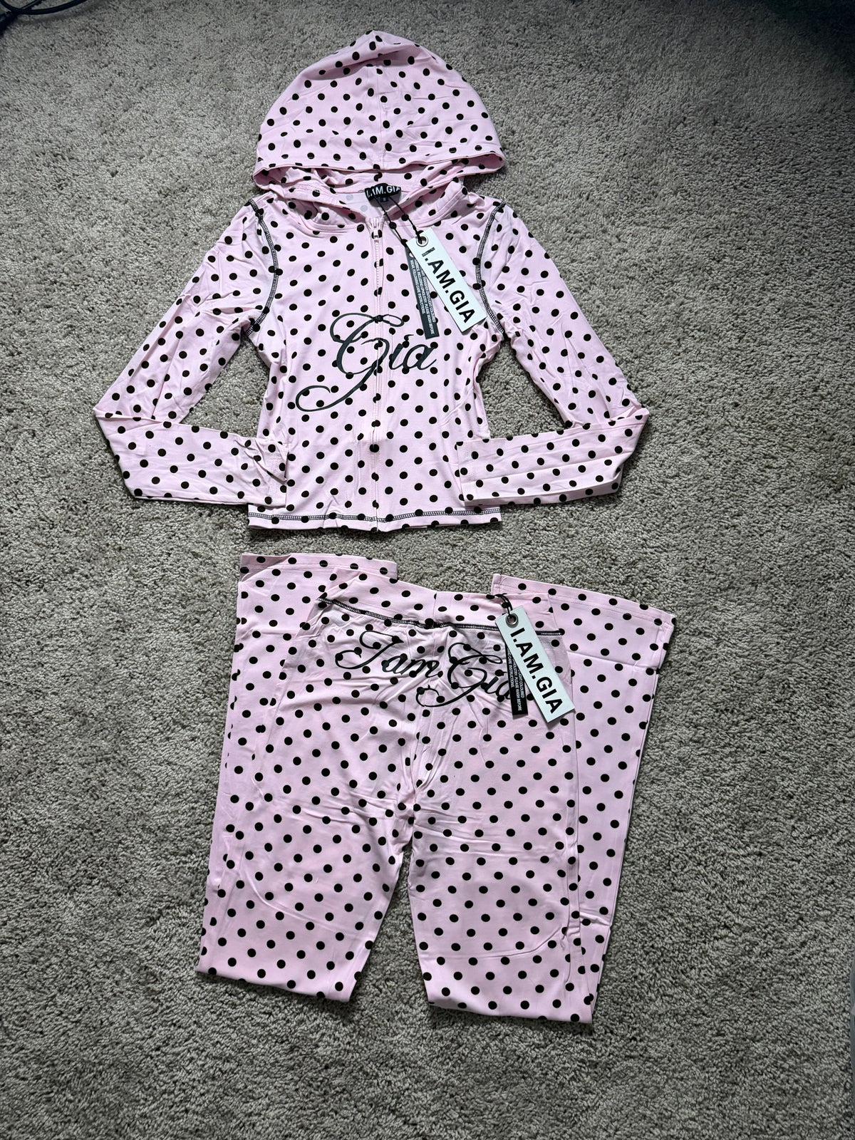 I.AM.GIA Pink Polka Dot Set