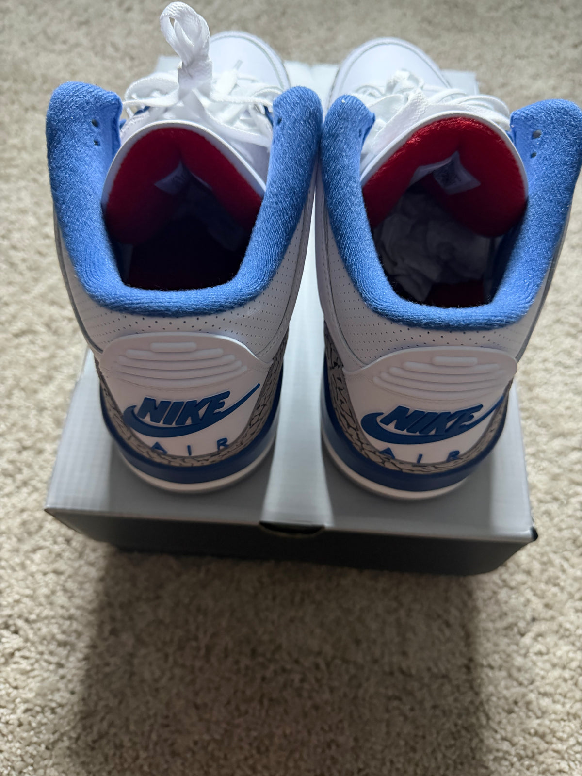 Jordan 3 true blue Tried on!