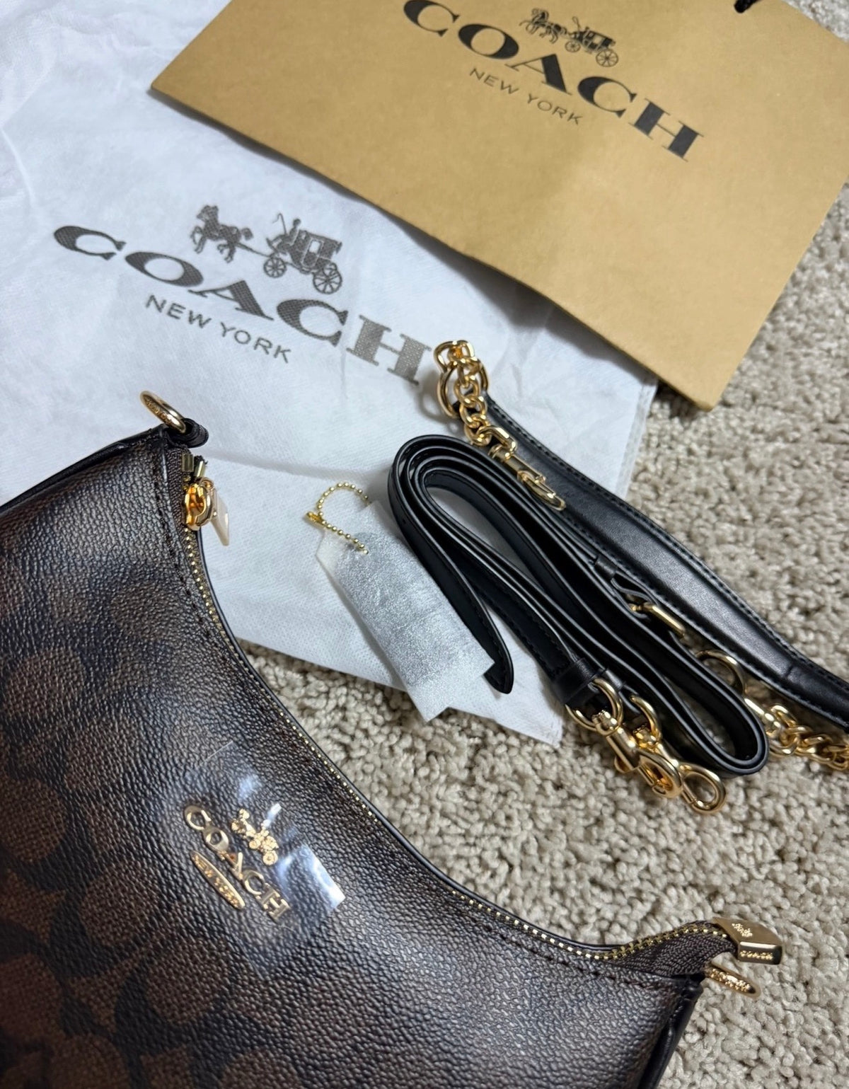 Coach Teri Shoulder Bag Brown/Black