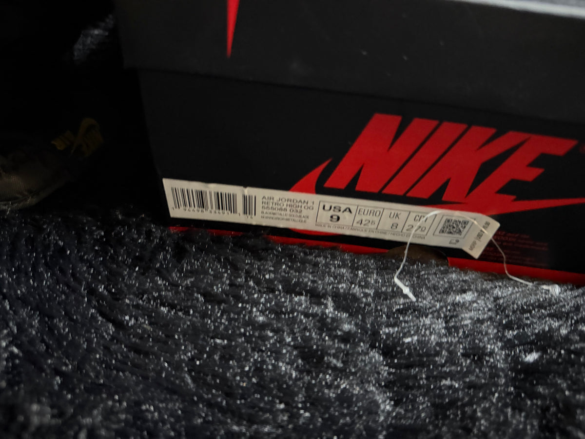 Jordan 1 “Black Mettalic Gold” Pre-Owned