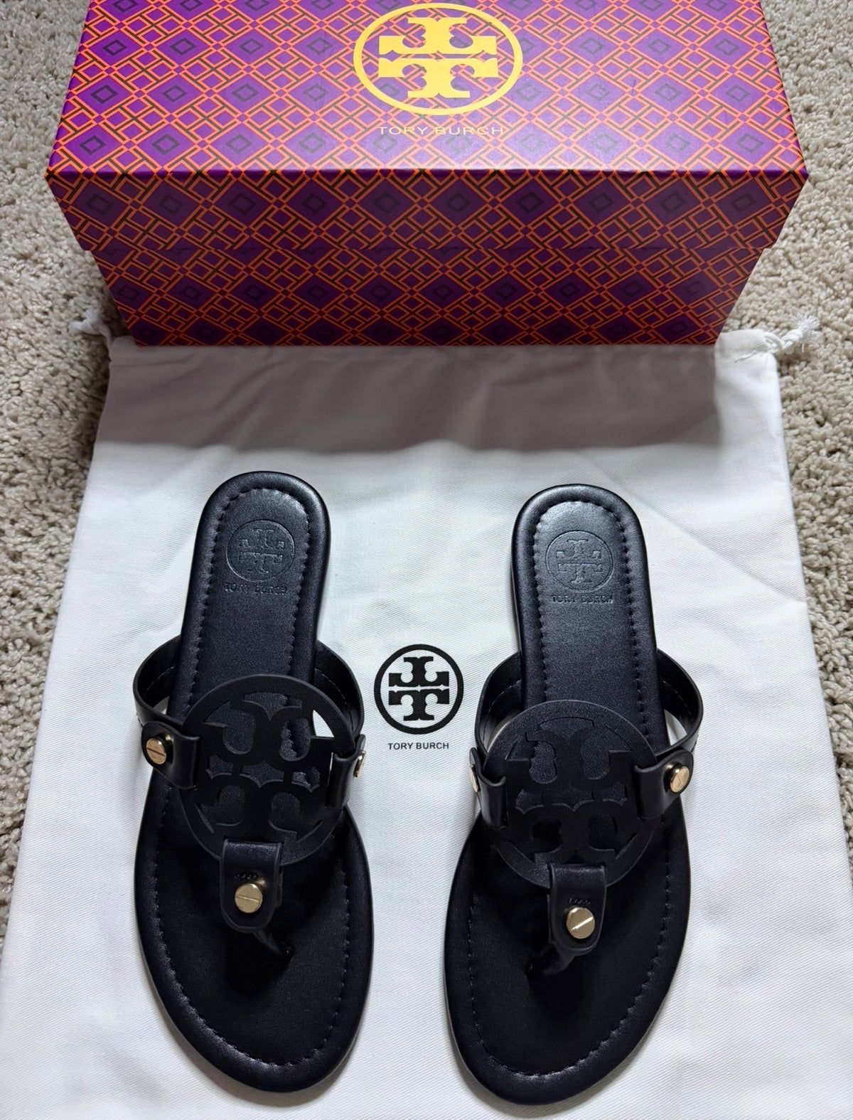 Tory Burch Matte Black Sandals