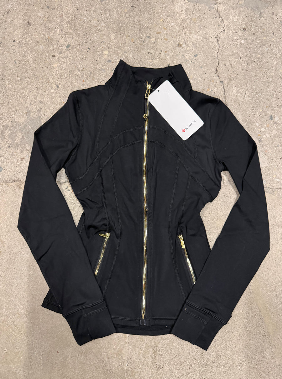 Lulu Black Define Jacket with gold zipper