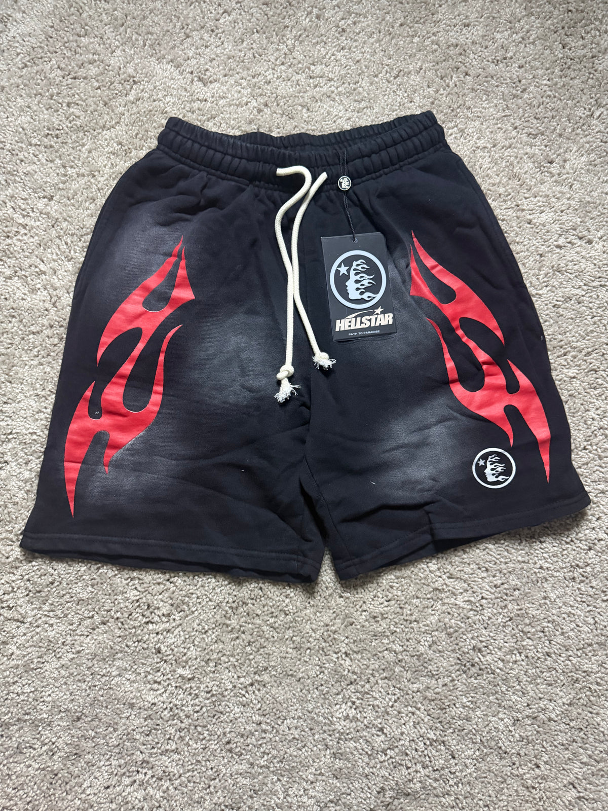 Hellstar Red Flame Black Shorts