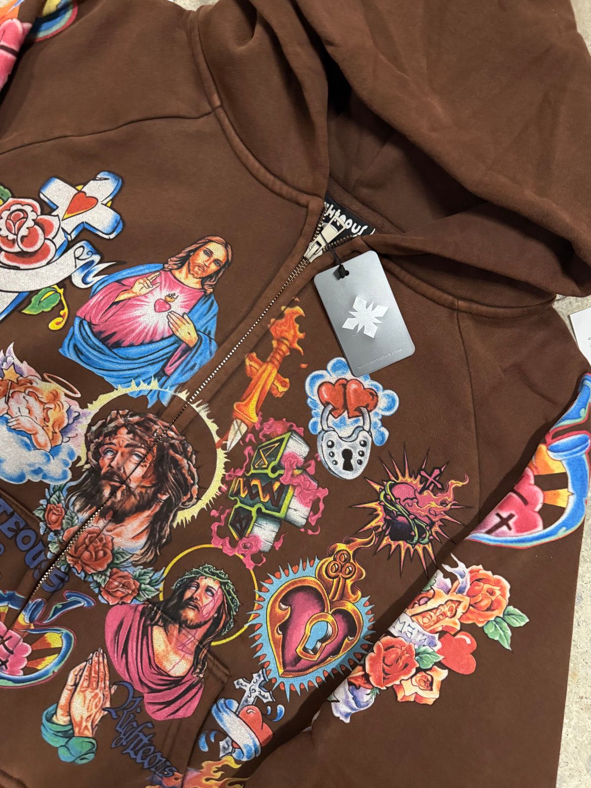 Righteous Brown Vintage style Hoodie