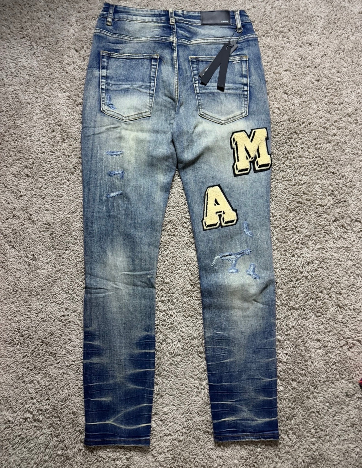 Amiri Dark Blue With Staggered Letters