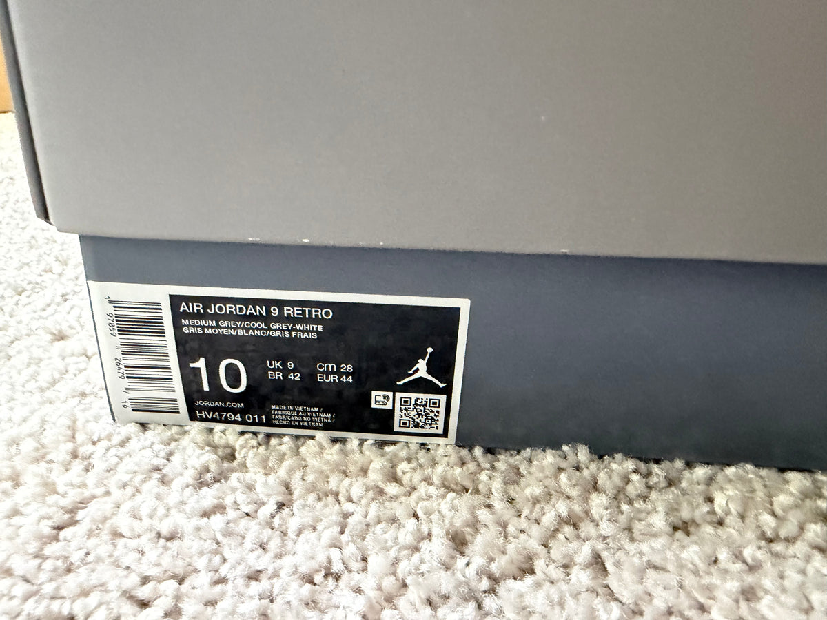 Jordan 9 Flint Grey Pre Owned