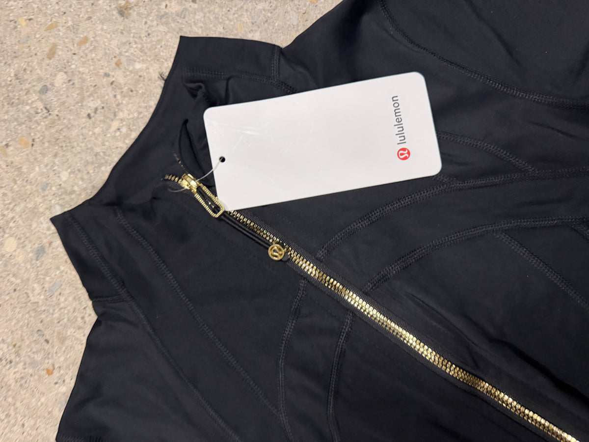 Lulu Black Define Jacket with gold zipper