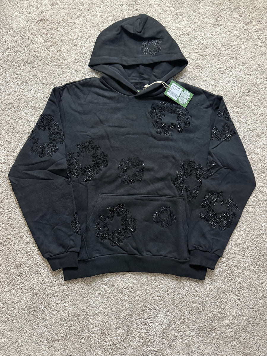Denim Tear X Swarovski Black Rhinestone Hoodie