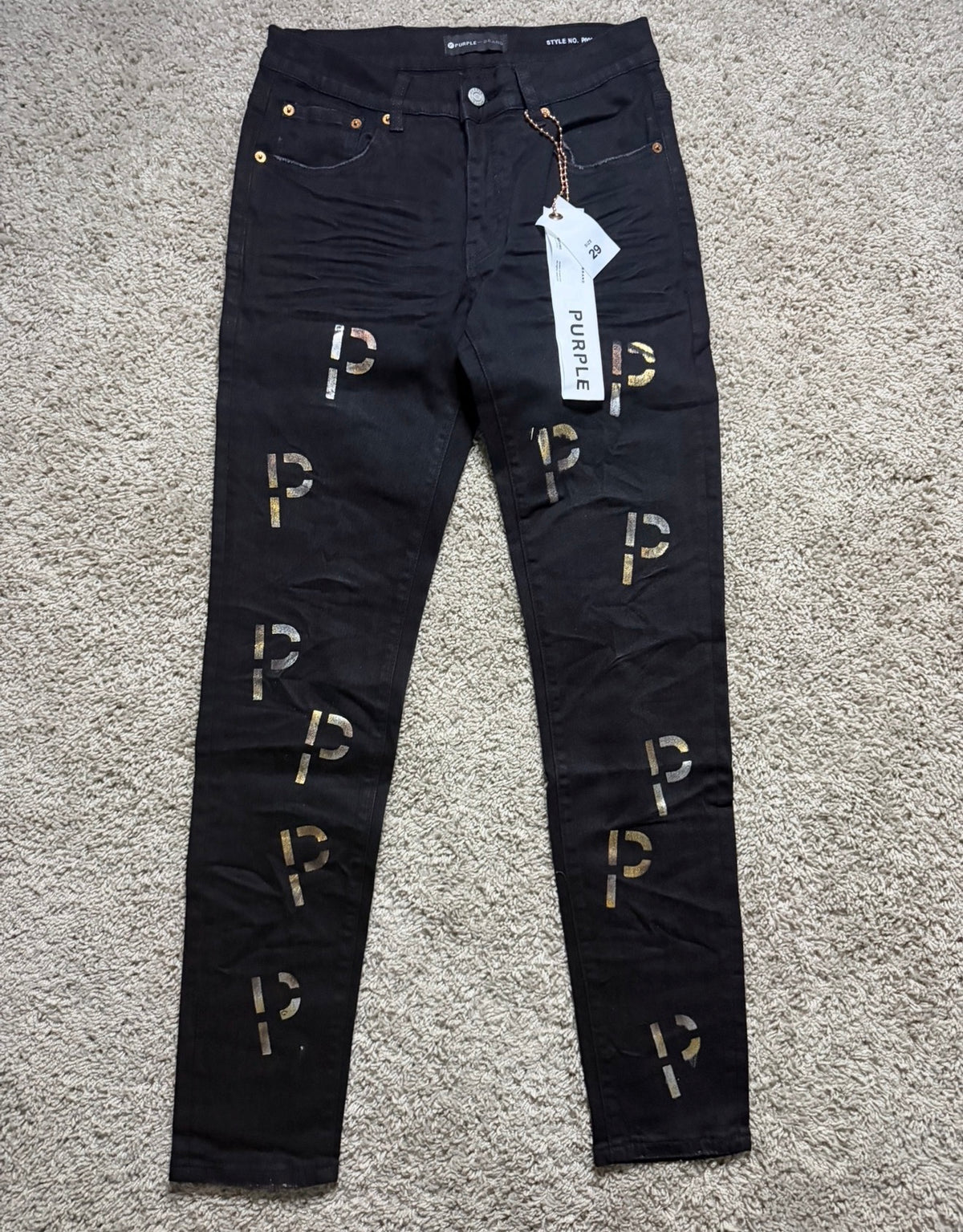 Purple Black jeans with Ps
