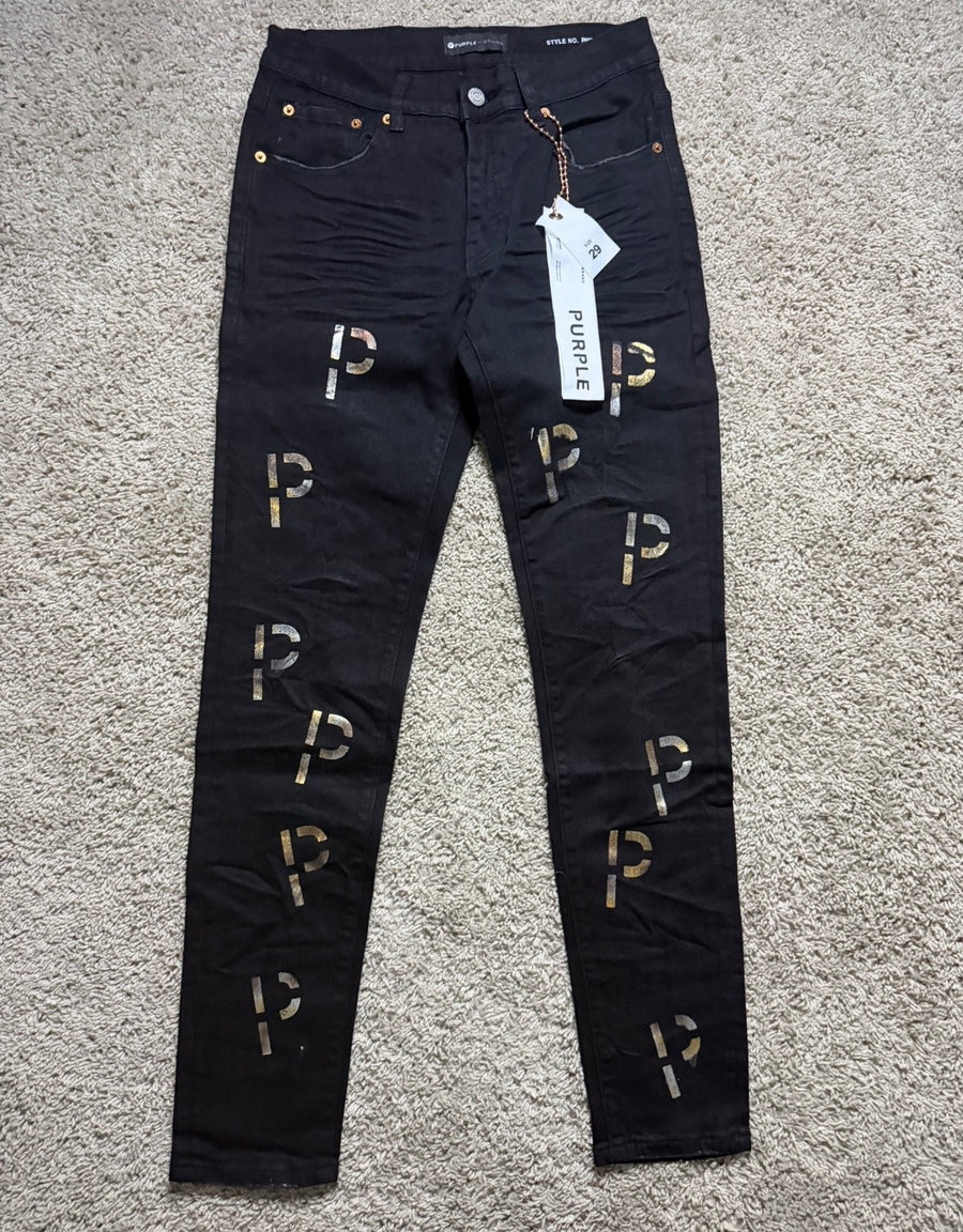 Purple Black jeans with Ps
