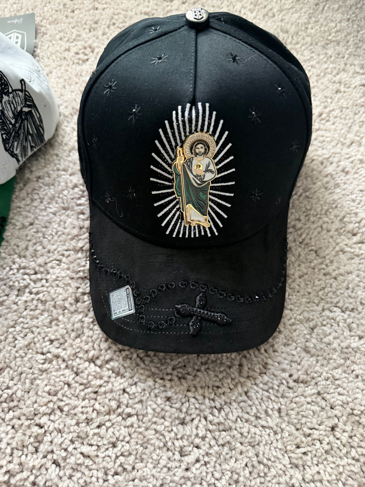 San Judas Black Rhinestone Hat