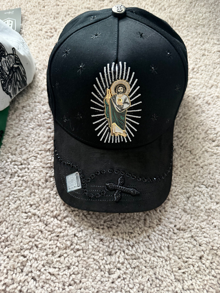 San Judas Black Rhinestone Hat