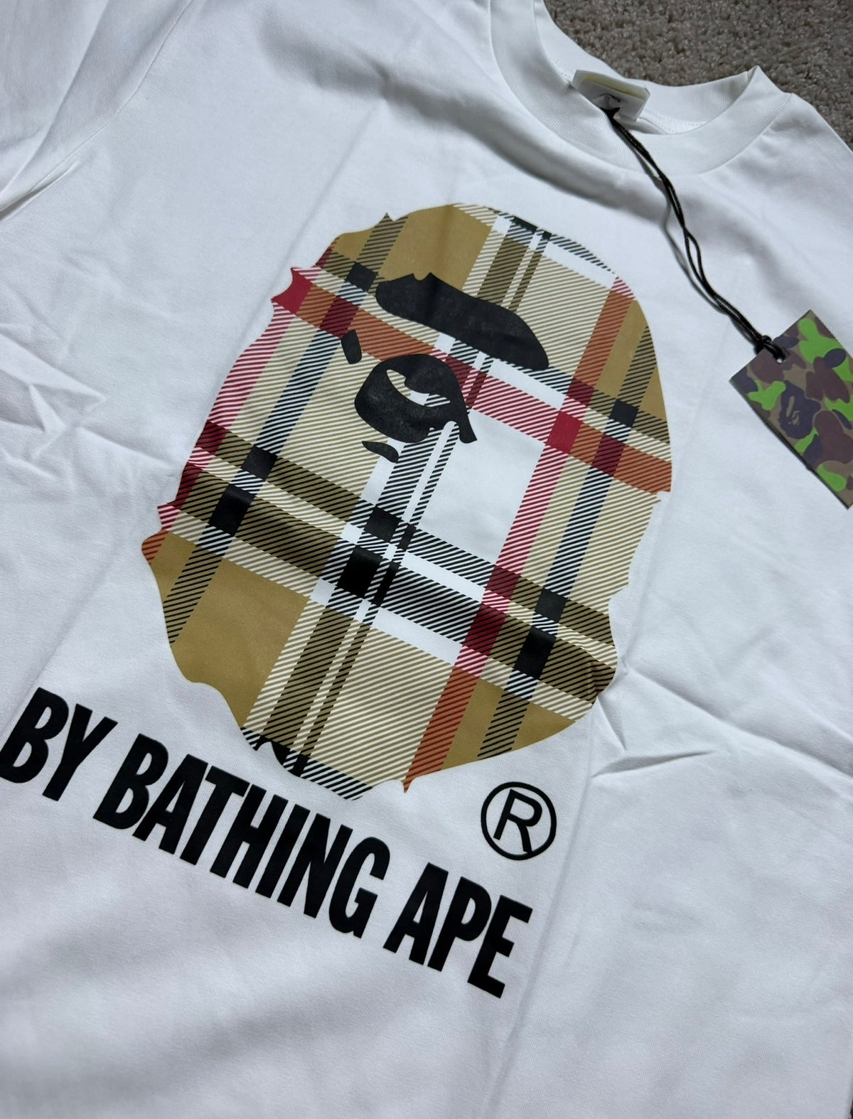 Bape Check White tee